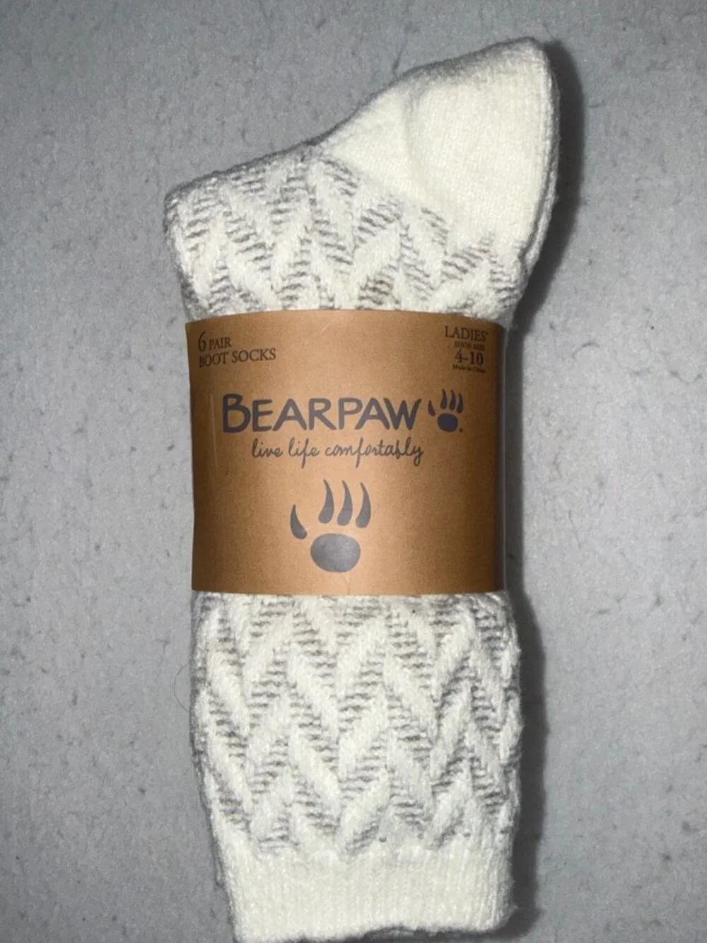 BEARPAW Womens Knit Boot Socks Cozy Comfort Crew 6 Pair Set Winter Warm NWT
